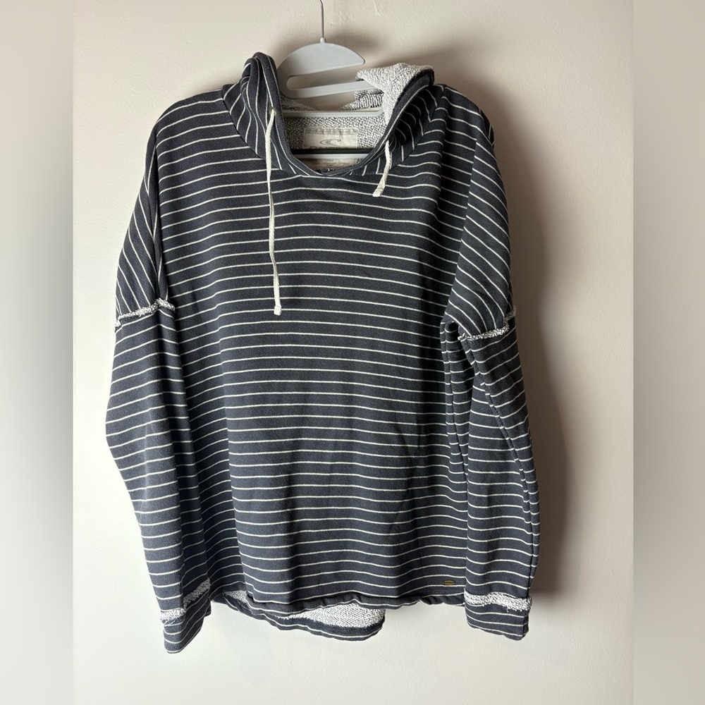 Striped Navy and White Hoodie